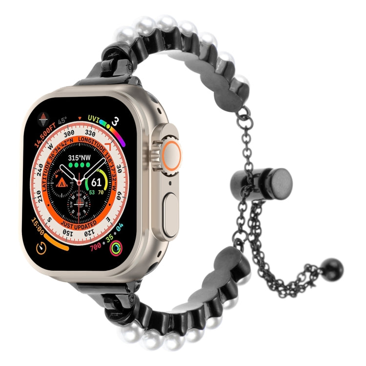 Pearl Bracelet Metal Watch Band, For Apple Watch SE 2023 44mm, For Apple Watch SE 2023 40mm, For Apple Watch Ultra 2 49mm, For Apple Watch Series 9 45mm, For Apple Watch Series 9 41mm, For Apple Watch Ultra 49mm, For Apple Watch Series 8 41mm          ...