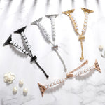 Pearl Bracelet Metal Watch Band, For Apple Watch SE 40mm, For Apple Watch SE 44mm, For Apple Watch Series 6 40mm, For Apple Watch Series 6 44mm, For Apple Watch Series 5 44mm, For Apple Watch Series 5 40mm, For Apple Watch Series 4 44mm                ...
