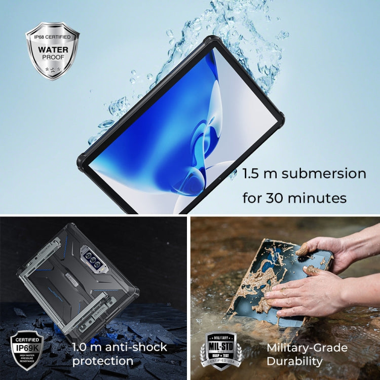 Tablet robusto OUKITEL RT7 TITAN 5G rede IP68/IP69K, 10,1 polegadas Android 15 MediaTek Dimensity 7050 Octa Core, suporte Dual SIM, ficha EU, RT7 5G 12GB+512GB