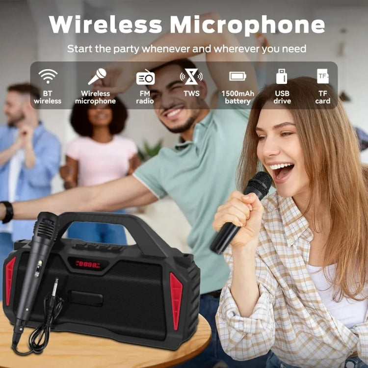 NewRixing NR6011 Altifalante Bluetooth Sem Fios Portátil 20W TWS Subwoofer, NR6011