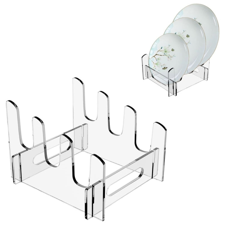 Suporte de Armazenamento de Pratos Removível em Acrílico Escorredor de Louça Multicamadas, 16,5 x 15,3 x 11,5cm, 21,6 x 15,3 x 12,5cm, 26,7 x 15,3 x 14cm