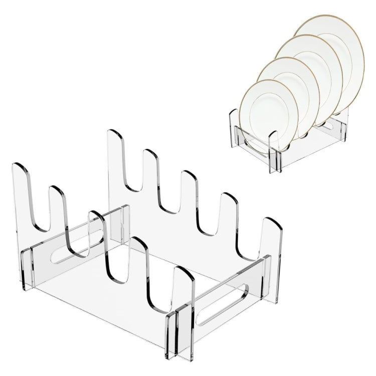 Suporte de Armazenamento de Pratos Removível em Acrílico Escorredor de Louça Multicamadas, 16,5 x 15,3 x 11,5cm, 21,6 x 15,3 x 12,5cm, 26,7 x 15,3 x 14cm
