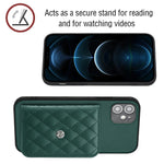 Capa de telemóvel com bolsa para cartões de textura rombica RFID com cordão longo, para iPhone 12 mini, para iPhone 11 Pro Max, para iPhone 11, para iPhone 11 Pro, para iPhone XS / X, para iPhone XR, para iPhone XS Max, para iPhone 8 Plus / 7 Plus