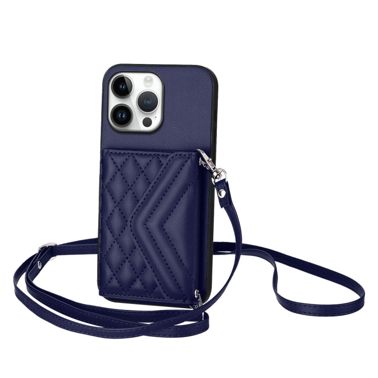 Capa de telemóvel com bolsa para cartões de textura rombica RFID com cordão longo, para iPhone 17 Pro Max, para iPhone 17 Pro, para iPhone 17, para iPhone Air, para iPhone 16 Pro Max, para iPhone 16 Pro, para iPhone 16 Plus, para iPhone 16