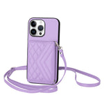 Capa de telemóvel com bolsa para cartões de textura rombica RFID com cordão longo, para iPhone 17 Pro Max, para iPhone 17 Pro, para iPhone 17, para iPhone Air, para iPhone 16 Pro Max, para iPhone 16 Pro, para iPhone 16 Plus, para iPhone 16