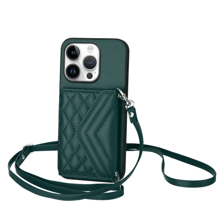 Capa de telemóvel com bolsa para cartões de textura rombica RFID com cordão longo, para iPhone 17 Pro Max, para iPhone 17 Pro, para iPhone 17, para iPhone Air, para iPhone 16 Pro Max, para iPhone 16 Pro, para iPhone 16 Plus, para iPhone 16