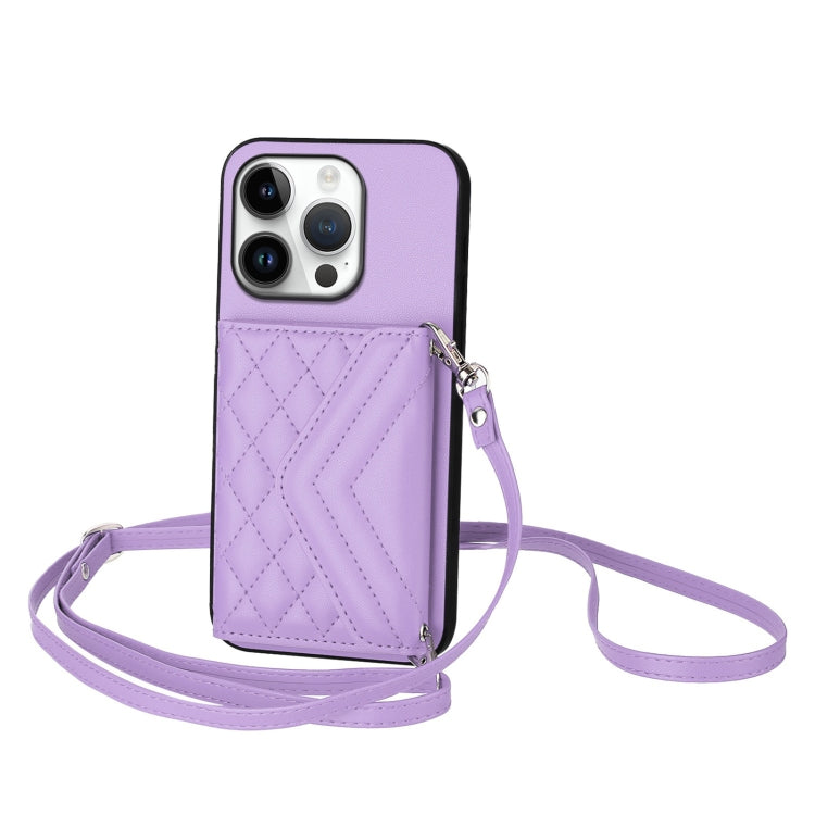 Capa de telemóvel com bolsa para cartões de textura rombica RFID com cordão longo, para iPhone 17 Pro Max, para iPhone 17 Pro, para iPhone 17, para iPhone Air, para iPhone 16 Pro Max, para iPhone 16 Pro, para iPhone 16 Plus, para iPhone 16