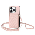 Capa de telemóvel com bolsa para cartões de textura rombica RFID com cordão longo, para iPhone 17 Pro Max, para iPhone 17 Pro, para iPhone 17, para iPhone Air, para iPhone 16 Pro Max, para iPhone 16 Pro, para iPhone 16 Plus, para iPhone 16