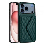 Capa de telemóvel com bolsa para cartões de textura rombica RFID com cordão longo, para iPhone 17 Pro Max, para iPhone 17 Pro, para iPhone 17, para iPhone Air, para iPhone 16 Pro Max, para iPhone 16 Pro, para iPhone 16 Plus, para iPhone 16