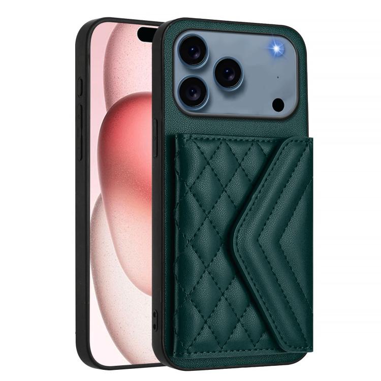 Capa de telemóvel com bolsa para cartões de textura rombica RFID com cordão longo, para iPhone 17 Pro Max, para iPhone 17 Pro, para iPhone 17, para iPhone Air, para iPhone 16 Pro Max, para iPhone 16 Pro, para iPhone 16 Plus, para iPhone 16