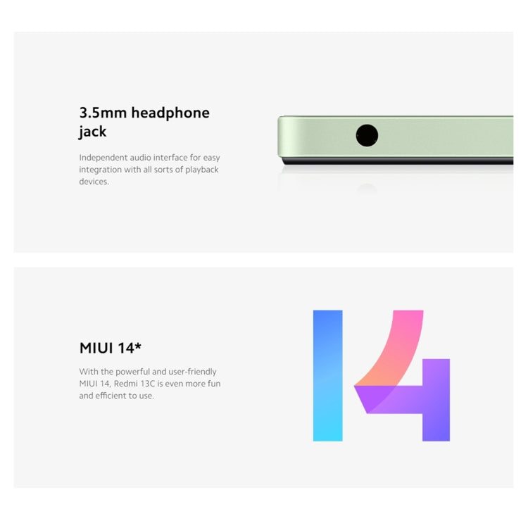 Xiaomi Redmi 13C 5G, 6,74 polegadas MIUI 14 MediaTek Dimensity 6100+ Octa Core 2,2GHz, NFC, Rede: 5G, Não suporta Google Play, 6GB+128GB