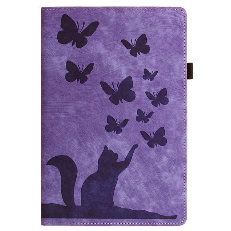 Capa para Tablet em Pele com Relevo de Gato Borboleta, Para iPad Air 13 2026 / 2025 / 2024, Para iPad Air 11 2026 / 2025 / 2024, Para iPad Pro 13 2025 / 2024, Para iPad Pro 11 2025 / 2024, Para iPad mini 2024 / 2021