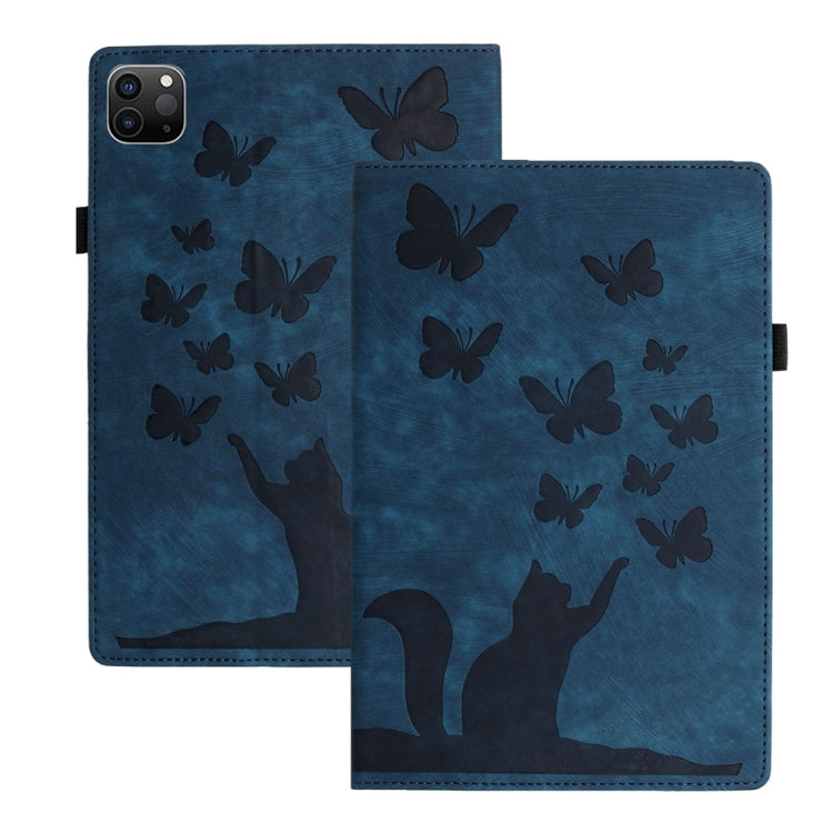 Capa para Tablet em Pele com Relevo de Gato Borboleta, Para iPad Air 13 2026 / 2025 / 2024, Para iPad Air 11 2026 / 2025 / 2024, Para iPad Pro 13 2025 / 2024, Para iPad Pro 11 2025 / 2024, Para iPad mini 2024 / 2021