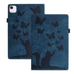Capa para Tablet em Pele com Relevo de Gato Borboleta, Para iPad Air 13 2026 / 2025 / 2024, Para iPad Air 11 2026 / 2025 / 2024, Para iPad Pro 13 2025 / 2024, Para iPad Pro 11 2025 / 2024, Para iPad mini 2024 / 2021