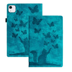 Capa para Tablet em Pele com Relevo de Gato Borboleta, Para iPad Air 13 2026 / 2025 / 2024, Para iPad Air 11 2026 / 2025 / 2024, Para iPad Pro 13 2025 / 2024, Para iPad Pro 11 2025 / 2024, Para iPad mini 2024 / 2021
