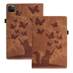 Capa para Tablet em Pele com Relevo de Gato Borboleta, Para iPad Air 13 2026 / 2025 / 2024, Para iPad Air 11 2026 / 2025 / 2024, Para iPad Pro 13 2025 / 2024, Para iPad Pro 11 2025 / 2024, Para iPad mini 2024 / 2021