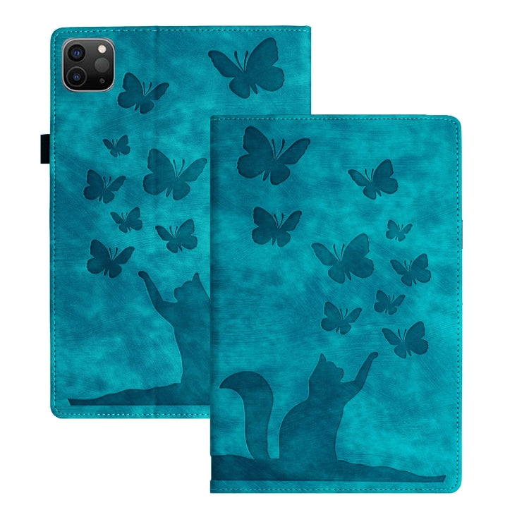 Capa para Tablet em Pele com Relevo de Gato Borboleta, Para iPad Air 13 2026 / 2025 / 2024, Para iPad Air 11 2026 / 2025 / 2024, Para iPad Pro 13 2025 / 2024, Para iPad Pro 11 2025 / 2024, Para iPad mini 2024 / 2021