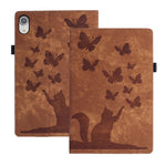 Capa para Tablet em Pele com Relevo de Gato Borboleta, Para iPad Air 13 2026 / 2025 / 2024, Para iPad Air 11 2026 / 2025 / 2024, Para iPad Pro 13 2025 / 2024, Para iPad Pro 11 2025 / 2024, Para iPad mini 2024 / 2021