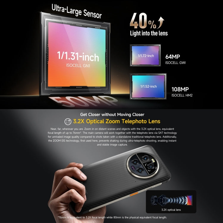 Ulefone Armor 23 Ultra Rugged Phone, 6,78 polegadas Android 13 MediaTek Dimensity 8020 Octa Core até 2,6GHz, Rede: 5G, NFC, OTG, Mensagens por satélite, 12GB+512GB