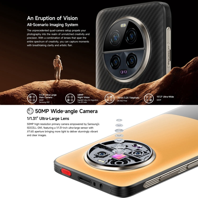 Ulefone Armor 23 Ultra Rugged Phone, 6,78 polegadas Android 13 MediaTek Dimensity 8020 Octa Core até 2,6GHz, Rede: 5G, NFC, OTG, Mensagens por satélite, 12GB+512GB