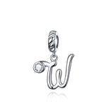 S925 Sterling Silver 26 English Letter Beads DIY Bracelet Necklace Accessories, A, B, C, D, E, F, G, H, I, J, K, L, M, N, O, P, Q, R, S, T, U, V, W, X, Y, Z