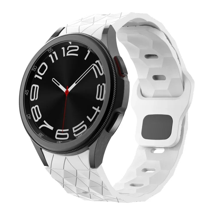 Pulseira de Silicone com Fecho Reversível e Padrão de Futebol, Para Samsung Galaxy Watch 6 / 6 Classic