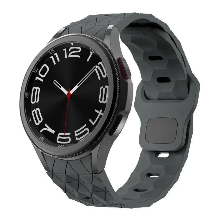 Pulseira de Silicone com Fecho Reversível e Padrão de Futebol, Para Samsung Galaxy Watch 6 / 6 Classic