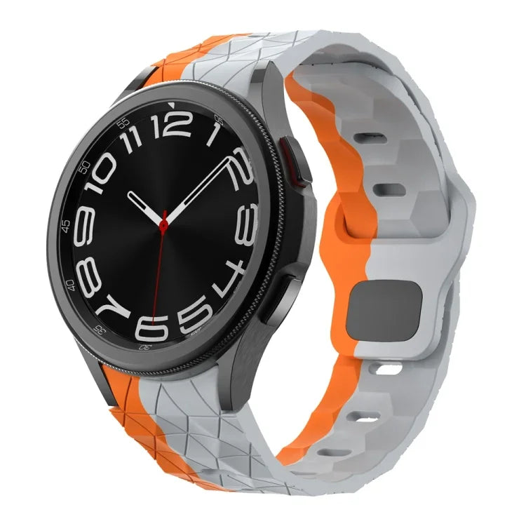 Pulseira de Silicone com Fecho Reversível e Padrão de Futebol, Para Samsung Galaxy Watch 6 / 6 Classic