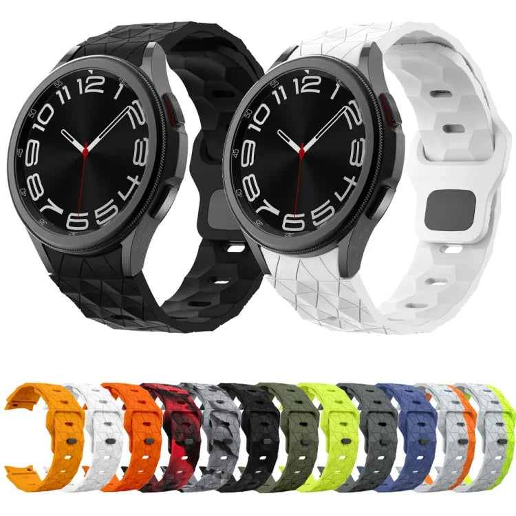 Pulseira de Silicone com Fecho Reversível e Padrão de Futebol, Para Samsung Galaxy Watch 6 / 6 Classic