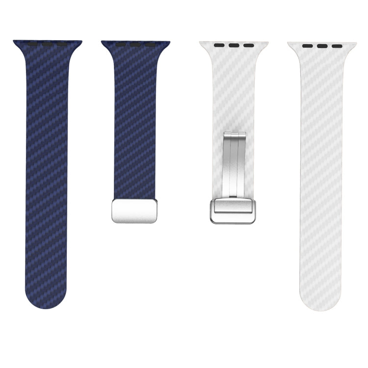 Correia de relógio com fivela magnética prateada em fibra de carbono, para Apple Watch Series 9 45mm, para Apple Watch Series 9 41mm, para Apple Watch Ultra 49mm
