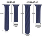 Correia de relógio com fivela magnética prateada em fibra de carbono, para Apple Watch Series 9 45mm, para Apple Watch Series 9 41mm, para Apple Watch Ultra 49mm