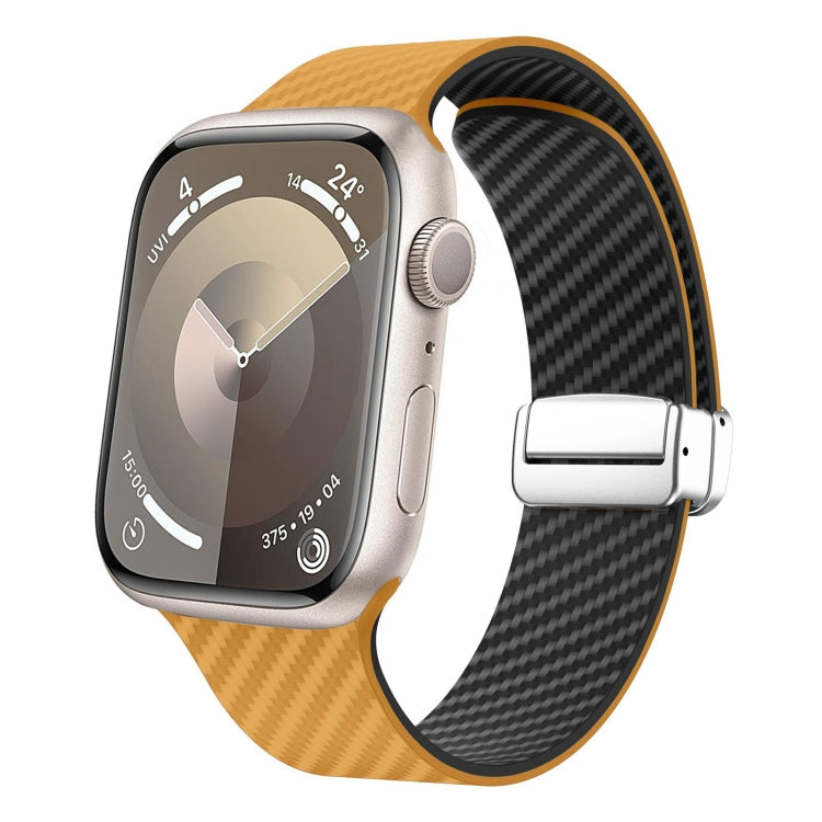 Correia de relógio com fivela magnética prateada em fibra de carbono, para Apple Watch Series 9 45mm, para Apple Watch Series 9 41mm, para Apple Watch Ultra 49mm