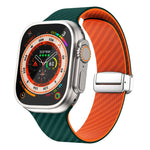 Correia de relógio com fivela magnética prateada em fibra de carbono, para Apple Watch Series 9 45mm, para Apple Watch Series 9 41mm, para Apple Watch Ultra 49mm