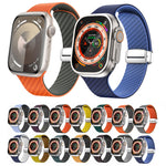 Correia de relógio com fivela magnética prateada em fibra de carbono, para Apple Watch Series 9 45mm, para Apple Watch Series 9 41mm, para Apple Watch Ultra 49mm