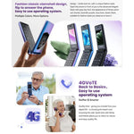 HAMTOD T8 4G Telefone Flip, 2,8 polegadas + 1,77 polegadas, VoLTE, BT, SOS, OTG, Versão UE