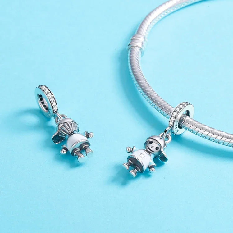 Acessórios DIY para Pulseira e Colar com Contas de Rapaz Inteligente da Vida Perfeita em Prata Esterlina S925