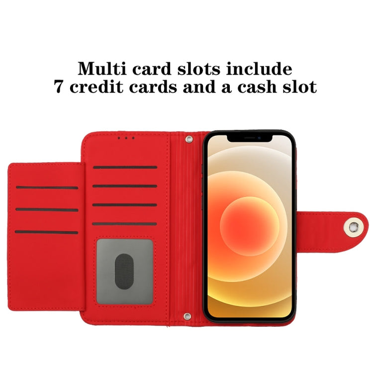 Capa de telemóvel em pele com textura rombica e flip com cordão, para iPhone 11, iPhone 11 Pro, iPhone XS / X, iPhone XR, iPhone XS Max, iPhone 8 Plus / 7 Plus / 6s Plus