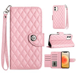 Capa de telemóvel em pele com textura rombica e flip com cordão, para iPhone 11, iPhone 11 Pro, iPhone XS / X, iPhone XR, iPhone XS Max, iPhone 8 Plus / 7 Plus / 6s Plus