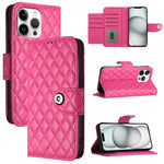 Capa de telemóvel de couro com textura rombica e flip com cordão, para iPhone 17 Pro Max, para iPhone 17 Pro, para iPhone 17, para iPhone Air, para iPhone SE 2024, para iPhone 16 Pro Max, para iPhone 16 Pro, para iPhone 16 Plus