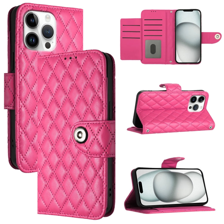 Capa de telemóvel de couro com textura rombica e flip com cordão, para iPhone 17 Pro Max, para iPhone 17 Pro, para iPhone 17, para iPhone Air, para iPhone SE 2024, para iPhone 16 Pro Max, para iPhone 16 Pro, para iPhone 16 Plus