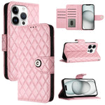 Capa de telemóvel de couro com textura rombica e flip com cordão, para iPhone 17 Pro Max, para iPhone 17 Pro, para iPhone 17, para iPhone Air, para iPhone SE 2024, para iPhone 16 Pro Max, para iPhone 16 Pro, para iPhone 16 Plus