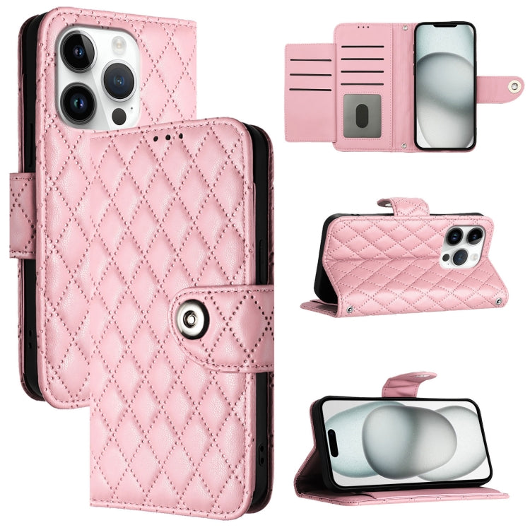 Capa de telemóvel de couro com textura rombica e flip com cordão, para iPhone 17 Pro Max, para iPhone 17 Pro, para iPhone 17, para iPhone Air, para iPhone SE 2024, para iPhone 16 Pro Max, para iPhone 16 Pro, para iPhone 16 Plus