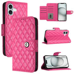 Capa de telemóvel de couro com textura rombica e flip com cordão, para iPhone 17 Pro Max, para iPhone 17 Pro, para iPhone 17, para iPhone Air, para iPhone SE 2024, para iPhone 16 Pro Max, para iPhone 16 Pro, para iPhone 16 Plus