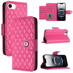 Capa de telemóvel de couro com textura rombica e flip com cordão, para iPhone 17 Pro Max, para iPhone 17 Pro, para iPhone 17, para iPhone Air, para iPhone SE 2024, para iPhone 16 Pro Max, para iPhone 16 Pro, para iPhone 16 Plus