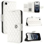 Capa de telemóvel de couro com textura rombica e flip com cordão, para iPhone 17 Pro Max, para iPhone 17 Pro, para iPhone 17, para iPhone Air, para iPhone SE 2024, para iPhone 16 Pro Max, para iPhone 16 Pro, para iPhone 16 Plus