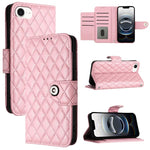 Capa de telemóvel de couro com textura rombica e flip com cordão, para iPhone 17 Pro Max, para iPhone 17 Pro, para iPhone 17, para iPhone Air, para iPhone SE 2024, para iPhone 16 Pro Max, para iPhone 16 Pro, para iPhone 16 Plus