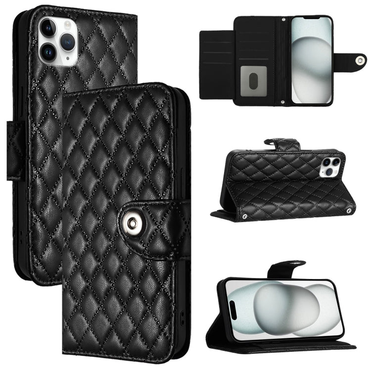 Rhombic Texture Flip Leather Phone Case with Lanyard, For iPhone 14 Pro Max, For iPhone SE 2022 / 2020 / 8 / 7, For iPhone 13 Pro Max, For iPhone 13 Pro, For iPhone 13, For iPhone 12 / 12 Pro, For iPhone 12 Pro Max, For iPhone 11 Pro Max