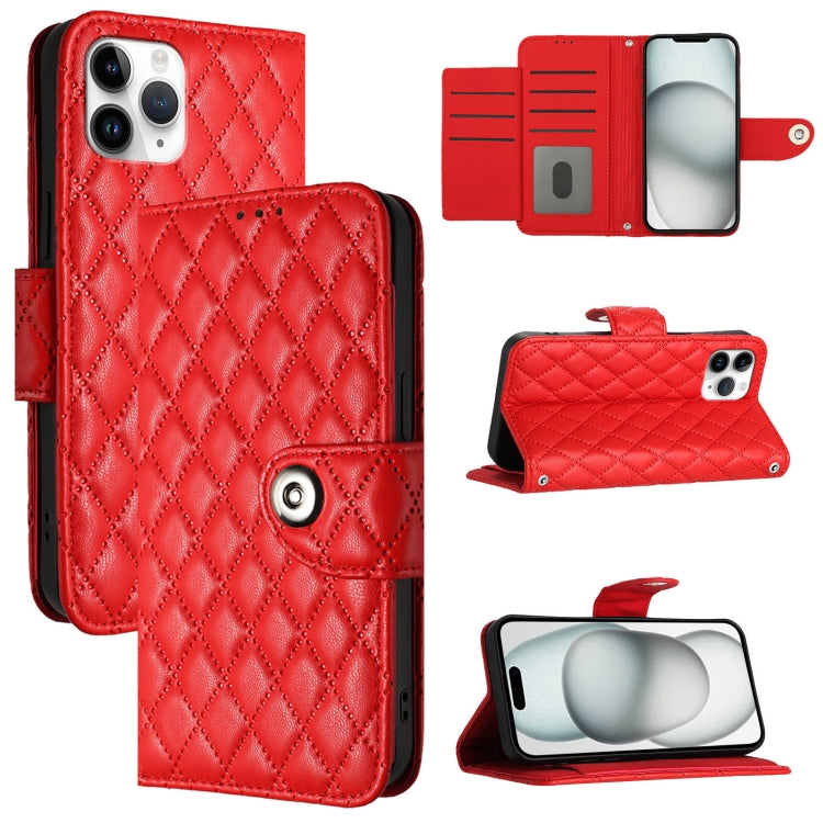 Capa de telemóvel em pele com textura rombica e flip com cordão, para iPhone 11, iPhone 11 Pro, iPhone XS / X, iPhone XR, iPhone XS Max, iPhone 8 Plus / 7 Plus / 6s Plus