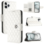 Capa de telemóvel em pele com textura rombica e flip com cordão, para iPhone 11, iPhone 11 Pro, iPhone XS / X, iPhone XR, iPhone XS Max, iPhone 8 Plus / 7 Plus / 6s Plus