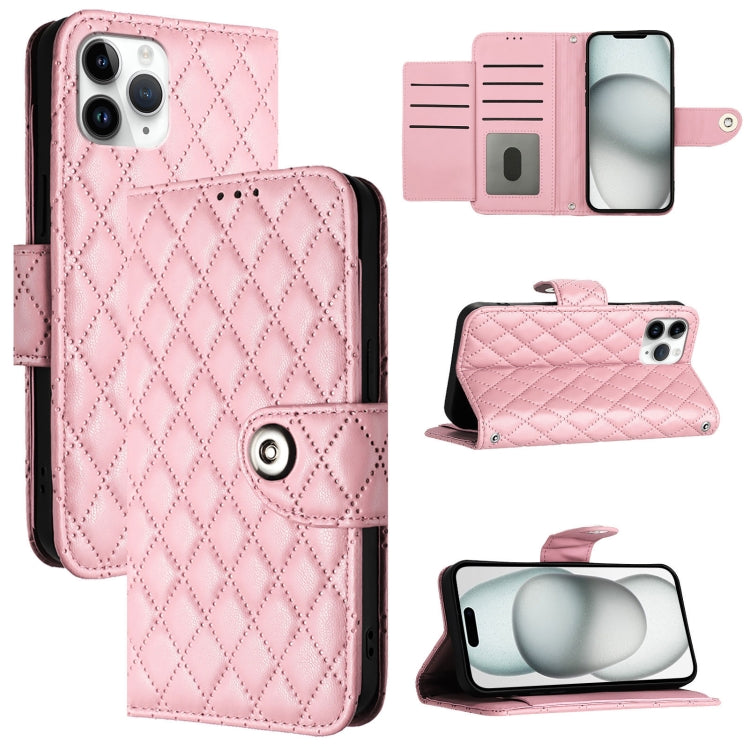 Capa de telemóvel em pele com textura rombica e flip com cordão, para iPhone 11, iPhone 11 Pro, iPhone XS / X, iPhone XR, iPhone XS Max, iPhone 8 Plus / 7 Plus / 6s Plus